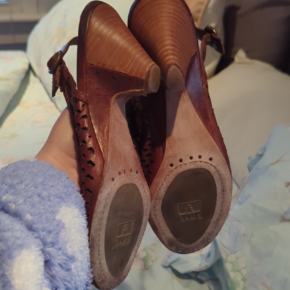 Frye Brown Cutout Peep-Toe Heels - Picture 5 of 13